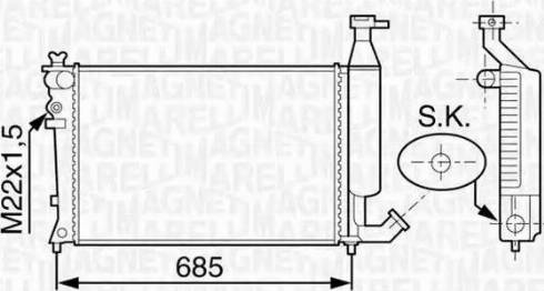 Magneti Marelli 350213117800 - Radiator, engine cooling autospares.lv