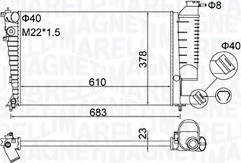 Magneti Marelli 350213189500 - Radiator, engine cooling autospares.lv