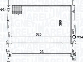 Magneti Marelli 350213189300 - Radiator, engine cooling autospares.lv