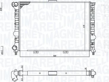 Magneti Marelli 350213184900 - Radiator, engine cooling autospares.lv