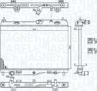 Magneti Marelli 350213184800 - Radiator, engine cooling autospares.lv