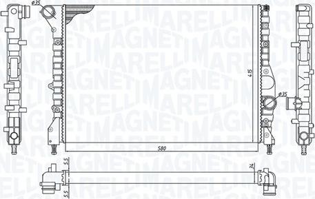 Magneti Marelli 350213184200 - Radiator, engine cooling autospares.lv