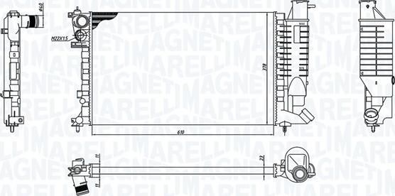 Magneti Marelli 350213188400 - Radiator, engine cooling autospares.lv