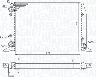 Magneti Marelli 350213188800 - Radiator, engine cooling autospares.lv