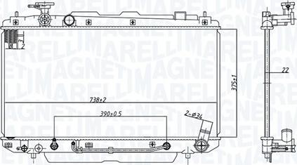 Magneti Marelli 350213183200 - Radiator, engine cooling autospares.lv