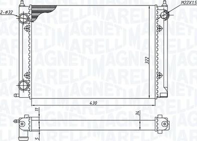 Magneti Marelli 350213187400 - Radiator, engine cooling autospares.lv