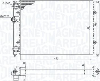 Magneti Marelli 350213187700 - Radiator, engine cooling autospares.lv