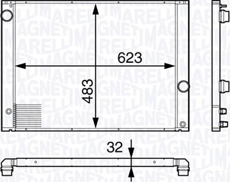 Magneti Marelli 350213139100 - Radiator, engine cooling autospares.lv