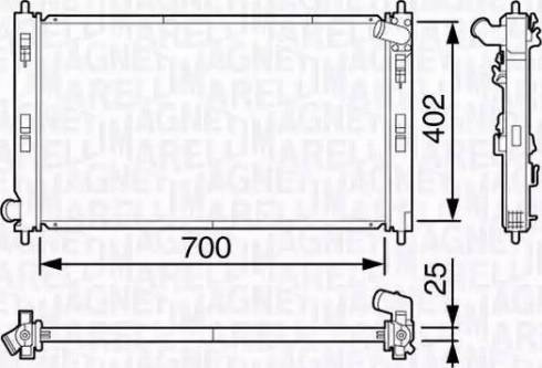 Magneti Marelli 350213135100 - Radiator, engine cooling autospares.lv