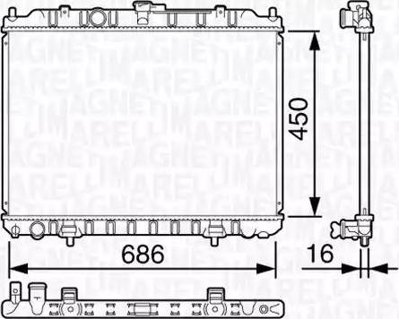 Magneti Marelli 350213135200 - Radiator, engine cooling autospares.lv