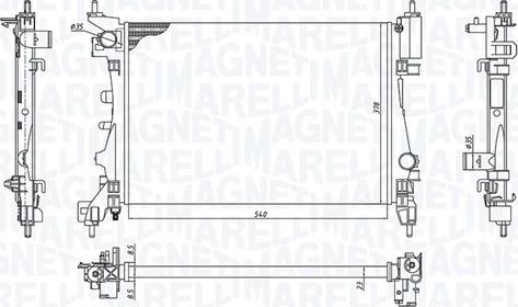 Magneti Marelli 350213130100 - Radiator, engine cooling autospares.lv