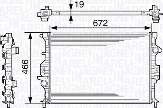 Magneti Marelli 350213138600 - Radiator, engine cooling autospares.lv