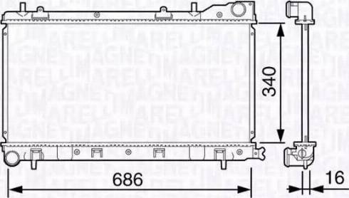 Magneti Marelli 350213132500 - Radiator, engine cooling autospares.lv