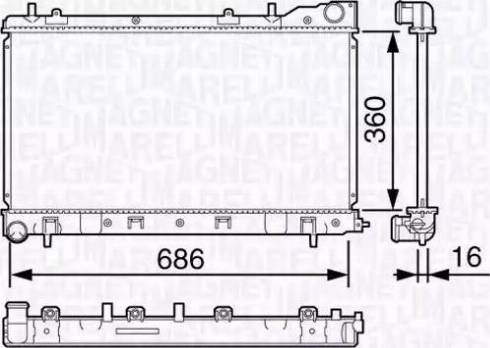 Magneti Marelli 350213132600 - Radiator, engine cooling autospares.lv