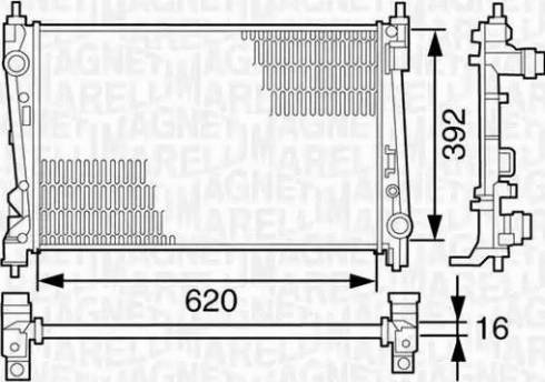 Magneti Marelli 350213124900 - Radiator, engine cooling autospares.lv