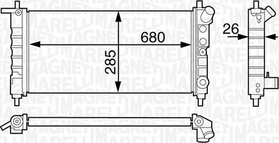 Magneti Marelli 350213124400 - Radiator, engine cooling autospares.lv