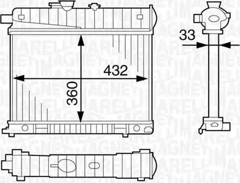 Magneti Marelli 350213122400 - Radiator, engine cooling autospares.lv