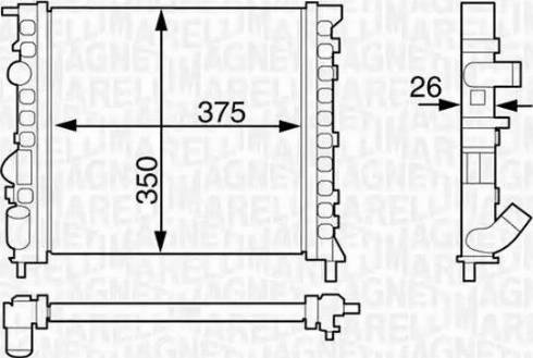 Magneti Marelli 350213122100 - Radiator, engine cooling autospares.lv