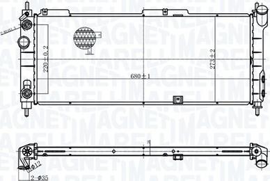 Magneti Marelli 350213174400 - Radiator, engine cooling autospares.lv