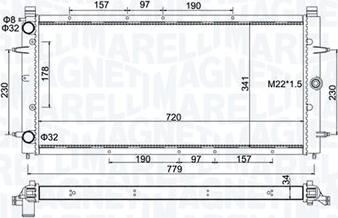 Magneti Marelli 350213174600 - Radiator, engine cooling autospares.lv