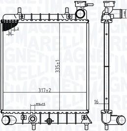 Magneti Marelli 350213174800 - Radiator, engine cooling autospares.lv