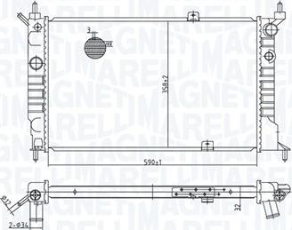 Magneti Marelli 350213175500 - Radiator, engine cooling autospares.lv