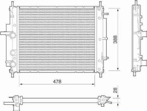 Magneti Marelli 350213175000 - Radiator, engine cooling autospares.lv