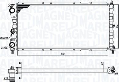 Magneti Marelli 350213171400 - Radiator, engine cooling autospares.lv