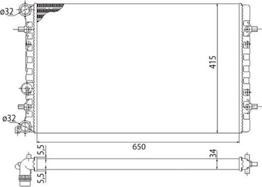 Magneti Marelli 350213803003 - Radiator, engine cooling autospares.lv