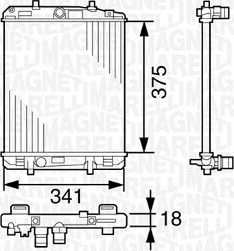 Magneti Marelli 350213391000 - Radiator, engine cooling autospares.lv