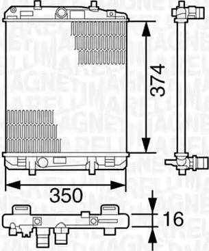 Magneti Marelli 350213393000 - Radiator, engine cooling autospares.lv