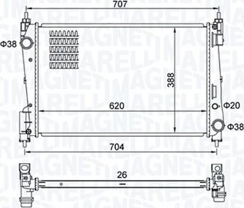 Magneti Marelli 350213385000 - Radiator, engine cooling autospares.lv