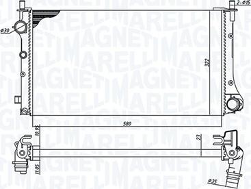 Magneti Marelli 350213382000 - Radiator, engine cooling autospares.lv