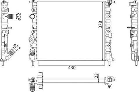 Magneti Marelli 350213261003 - Radiator, engine cooling autospares.lv