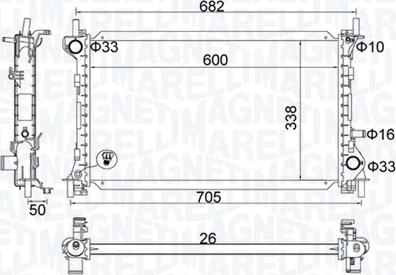 Magneti Marelli 350213201200 - Radiator, engine cooling autospares.lv