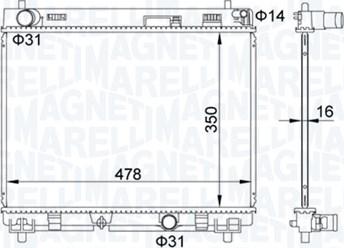 Magneti Marelli 350213208200 - Radiator, engine cooling autospares.lv