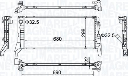 Magneti Marelli 350213202700 - Radiator, engine cooling autospares.lv