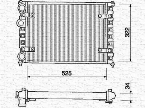 Magneti Marelli 350213233000 - Radiator, engine cooling autospares.lv