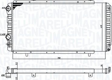 Magneti Marelli 350213707000 - Radiator, engine cooling autospares.lv