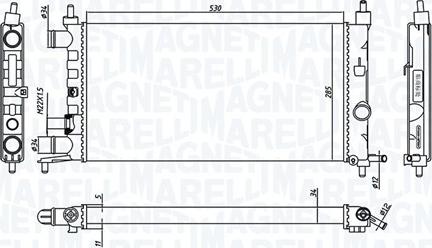 Magneti Marelli 350213776000 - Radiator, engine cooling autospares.lv