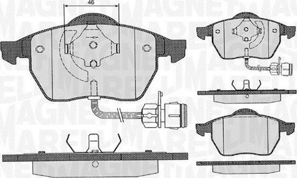 Magneti Marelli 363916060130 - Brake Pad Set, disc brake autospares.lv