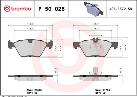 Magneti Marelli 363700450026 - Brake Pad Set, disc brake autospares.lv