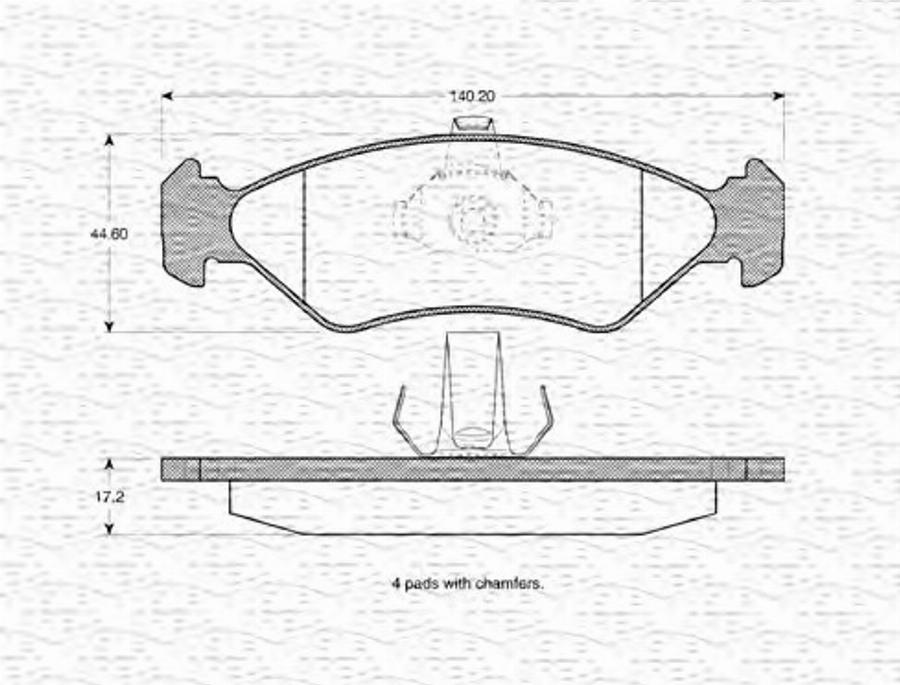 Magneti Marelli 363702160991 - Brake Pad Set, disc brake autospares.lv