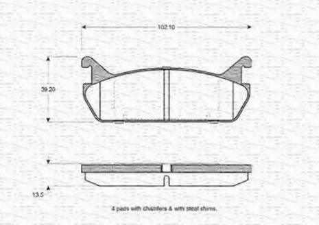 Magneti Marelli 363702160968 - Brake Pad Set, disc brake autospares.lv