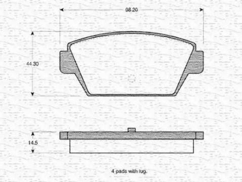 Magneti Marelli 363702160988 - Brake Pad Set, disc brake autospares.lv