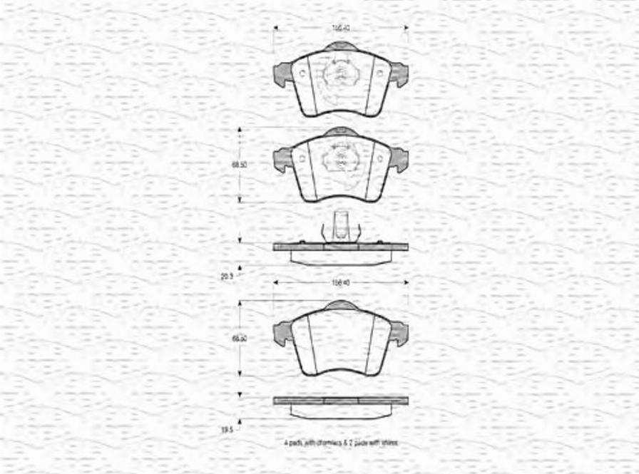 Magneti Marelli 363702160419 - Brake Pad Set, disc brake autospares.lv