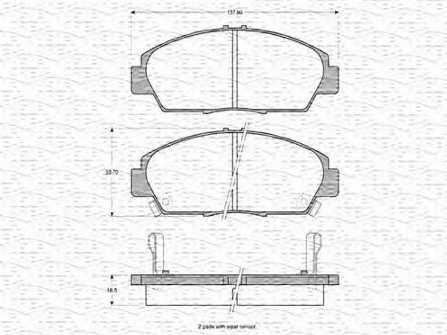 Magneti Marelli 363702160541 - Brake Pad Set, disc brake autospares.lv