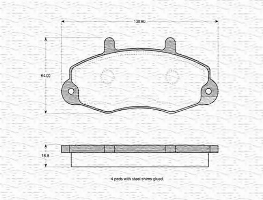 Magneti Marelli 363702160553 - Brake Pad Set, disc brake autospares.lv