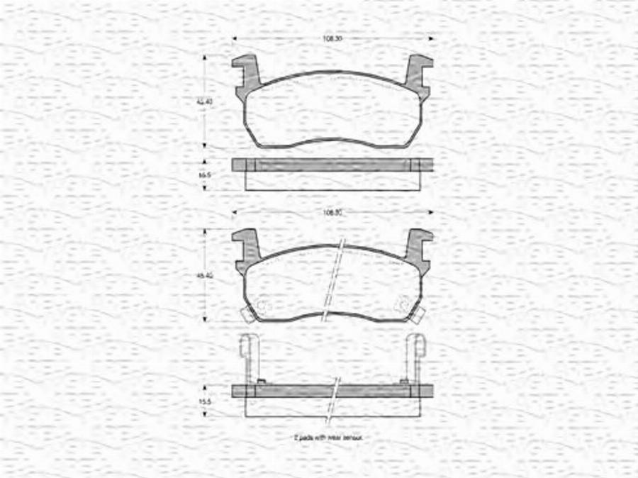 Magneti Marelli 363702160502 - Brake Pad Set, disc brake autospares.lv