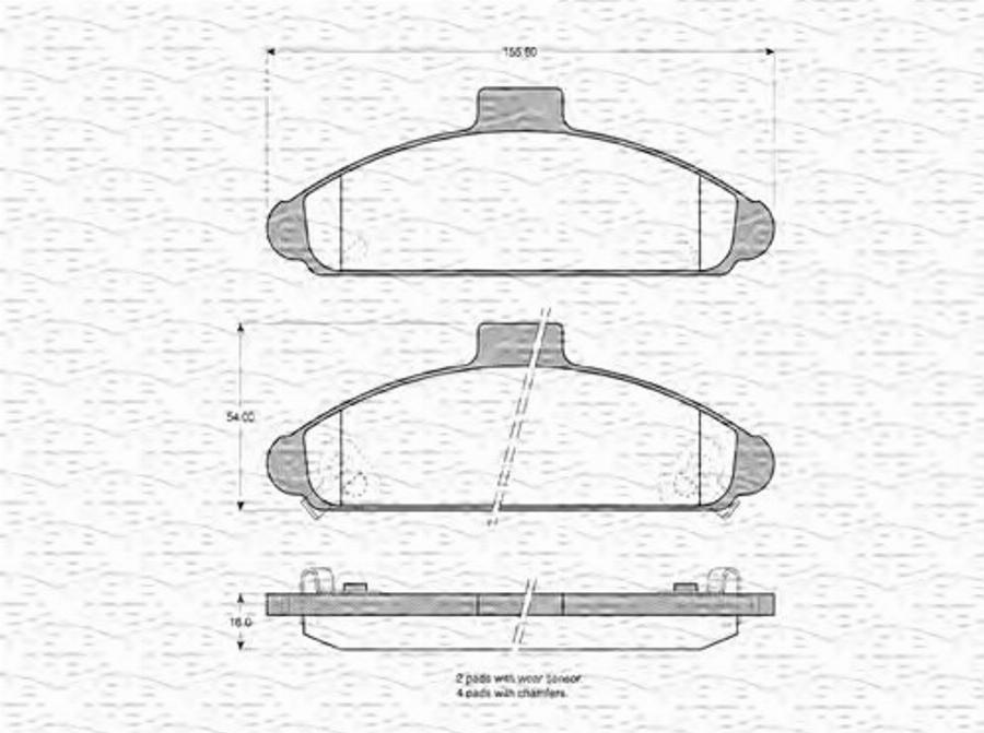 Magneti Marelli 363702160577 - Brake Pad Set, disc brake autospares.lv